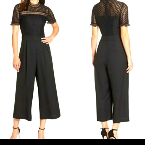 Chelsea28 Lace Bodice Black Jumpsuit size 8 New without tags - Picture 2 of 6